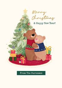 Tap to view Bear Hugs By The Tree Christmas Card
