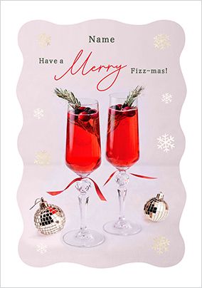 Photo of Christmas Cocktail Merry Fizzmas Card