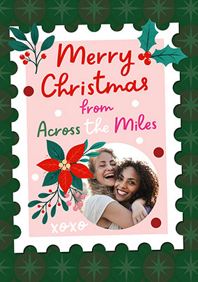 Across The Miles Floral Stamp Christmas Card