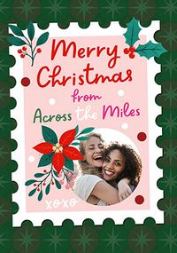 Tap to view Across The Miles Floral Stamp Christmas Card
