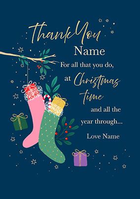 Photo of Personalised Thank You Verse Christmas Card