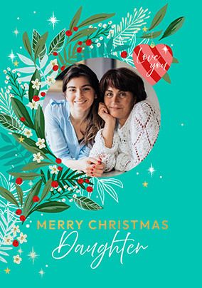 Photo of Cancer Research Daughter Round Photo Christmas Card