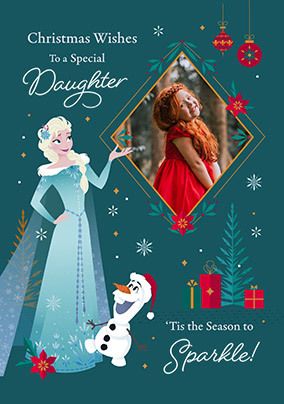 Photo of Frozen Christmas Wishes To Daughter Photo Card