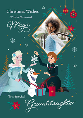 Frozen Christmas Wishes To Granddaughter Photo Card