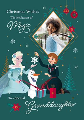 Photo of Frozen Christmas Wishes To Granddaughter Photo Card