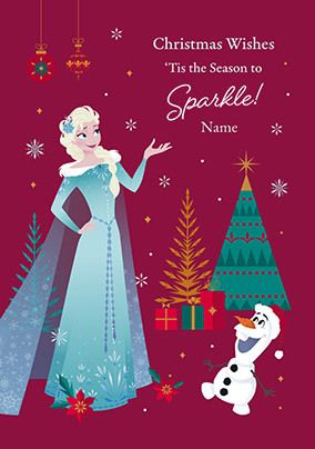 Photo of Frozen Sparkle Season Christmas Wishes Card