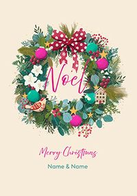 Tap to view Colourful Wreath Christmas Card