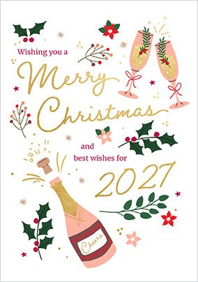 Photo of Merry Christmas & Happy 2027 Cheers Card