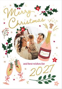 Tap to view Merry Christmas & Happy 2027 Cheers Photo Card