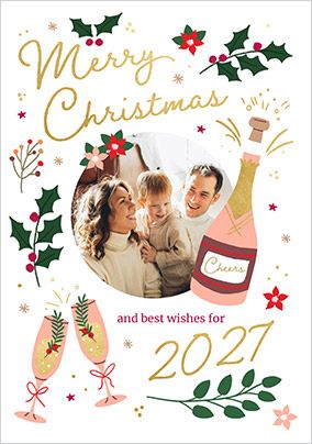 Photo of Merry Christmas & Happy 2027 Cheers Photo Card