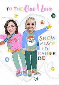 Tap to view Funky Faces Snow Angel One I Love LGBT Christmas Card