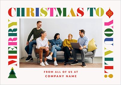 Photo of Company Photo Upload Colourful Christmas Card