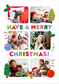 Tap to view 6 Photo Cute Christmas Collage Photo Card