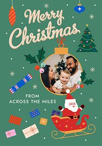 Tap to view Retro Graphic Across The Miles Christmas Photo Card