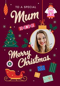 Tap to view Retro Graphic Special Mum Christmas Photo Card