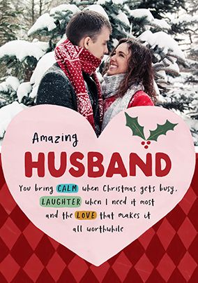 Photo of Amazing Husband Christmas Verse Photo Card
