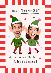 Tap to view Have Yours-Elf A Merry Little Christmas Funky Faces Couple Card
