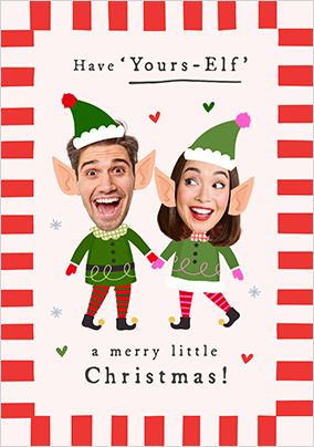 Photo of Have Yours-Elf A Merry Little Christmas Funky Faces Couple Card