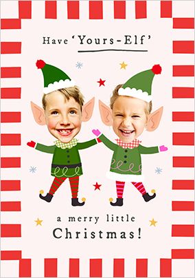 Photo of Have Yours-Elf A Merry Little Christmas Funky Faces Kids Card