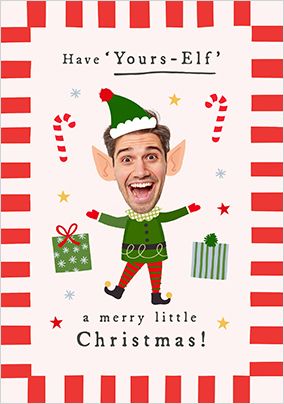 Photo of Have Yours-Elf A Merry Little Christmas Funky Faces Male Card