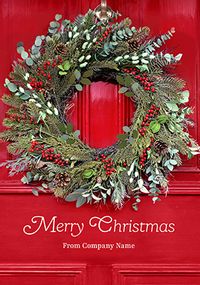 Tap to view Corporate Rustic Wreath Christmas Card