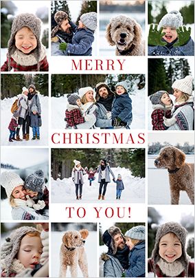 Photo of 14 Photo Collage Christmas Card
