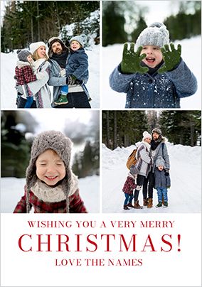 Photo of 4 Photo Collage Christmas Card