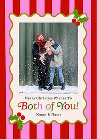 Tap to view Kitsch Stripe To Both Of You Christmas Photo Card