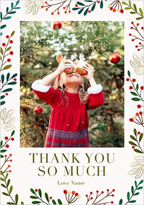 Photo of Winter Berries Thank You Photo Card