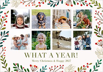 Photo of Winter Berries What A Year Landscape 8 Photo Christmas Card