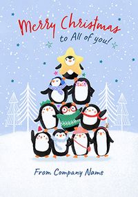Tap to view Corporate Penguin Tree Christmas Card