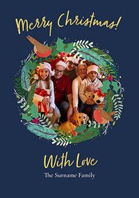 Tap to view Robin Wreath Photo Upload Christmas Card
