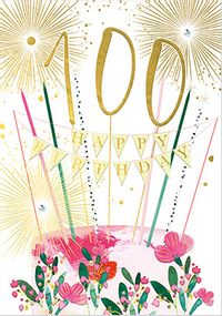 100th Birthday Cake Pretty Card