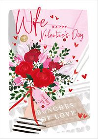 Tap to view Wife Valentine's Day Bunches of Love Card