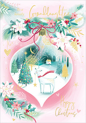 Granddaughter Bauble Christmas Card