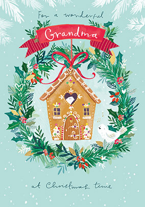 Grandma Gingerbread House Christmas Card