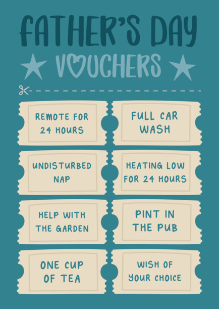 Fathers Day Vouchers Funny Card