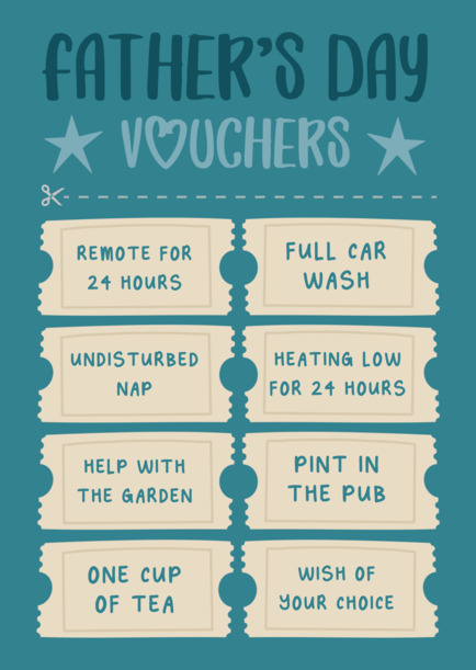 Father's Day Vouchers Funny Card