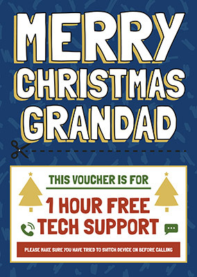 Grandad Tech Support Christmas Card
