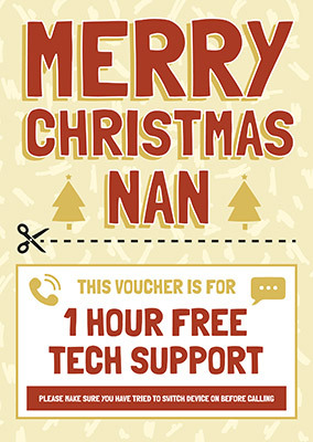Nan Tech Support Christmas Card
