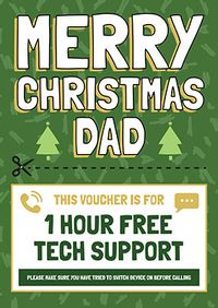 Dad Tech Support Christmas Card
