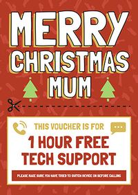Mum Tech Support Christmas Card