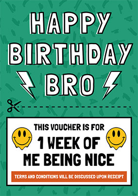 Nice Voucher Brother Birthday Card