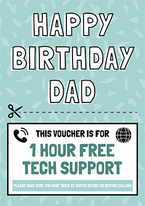 Dad Tech Support Birthday Card