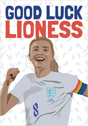 Lioness Women's Football Good Luck Card