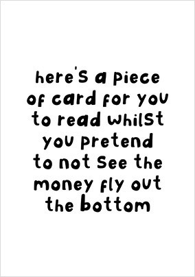 Pretend Not to See the Money Birthday Card