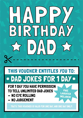 Happy Birthday Dad Voucher Card