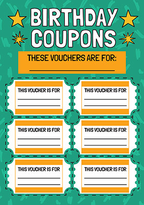 Birthday Coupons Card