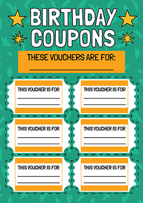 Birthday Coupons Card