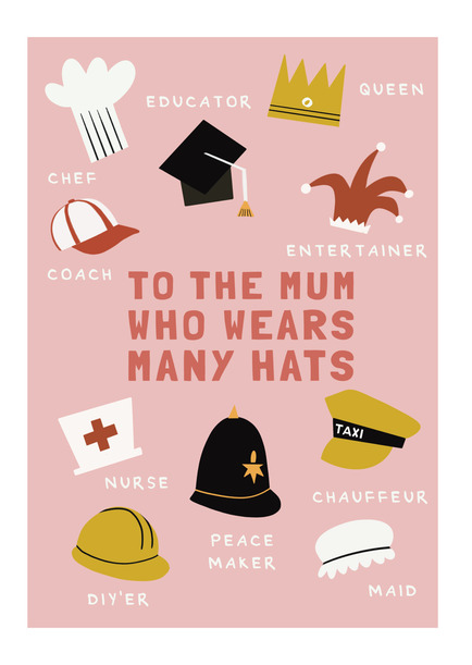Mum Who Wears Many Hats Mother's Day Card
